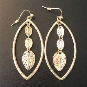 Goldtone leaf dangle earrings